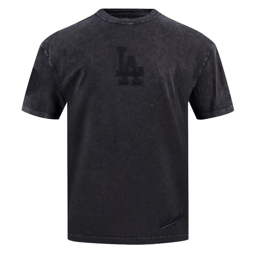 Pro Standard Men's MLB Los Angeles Dodgers Washed Classic Enzyme CJ Drop Shoulder Tee - Black - BLACK